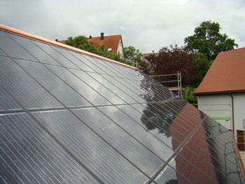 Photovoltaik Einfassung in Kupfer