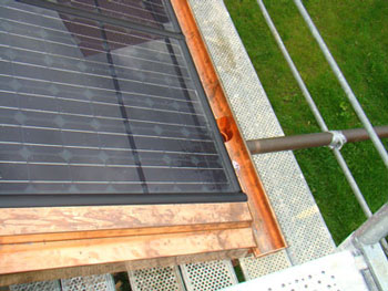 Photovoltaik Einfassung in Kupfer