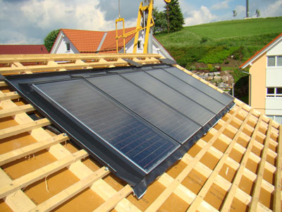 Solarzellen Indachmontage